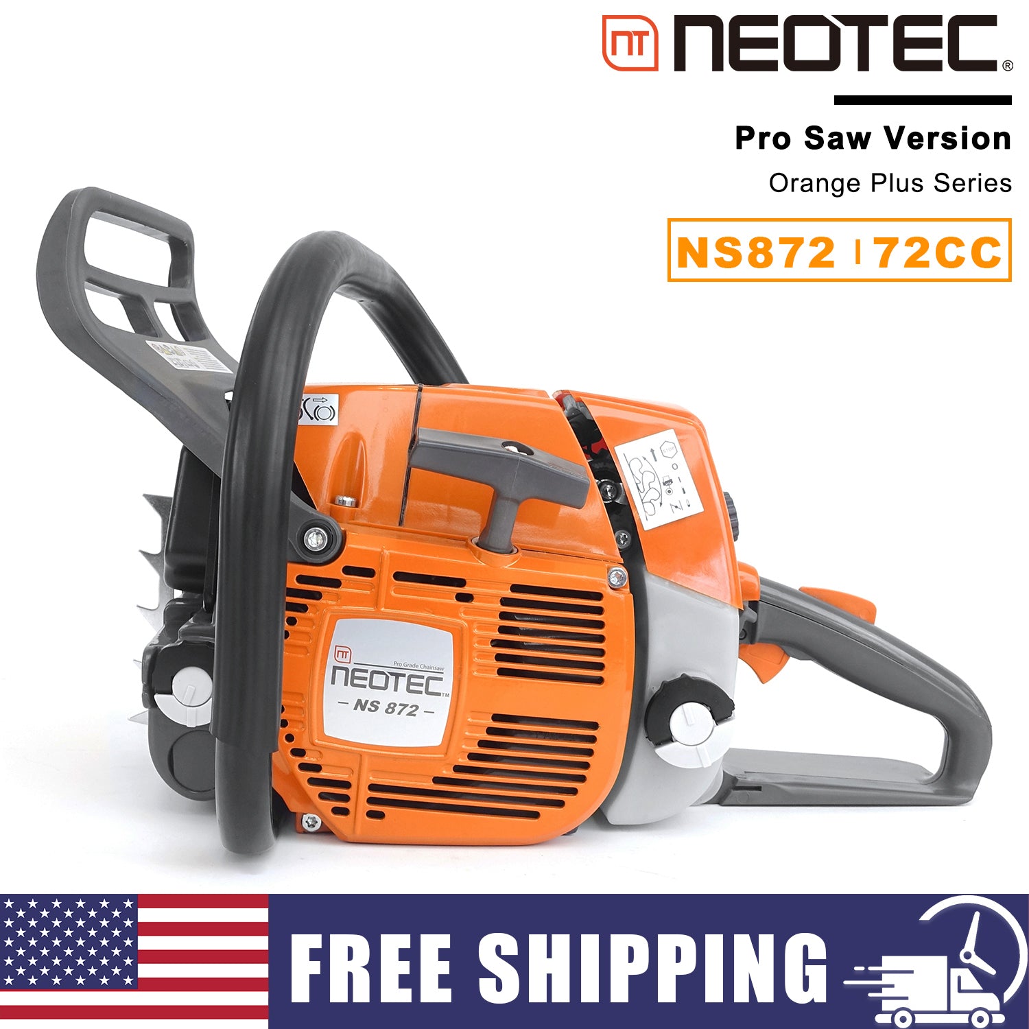Neo-tec Chainsaw NS872 72 70cc 24in 28 25 24 inch Gas Chainsaw U.S. STOCK - NEOTEC CHAINSAW 