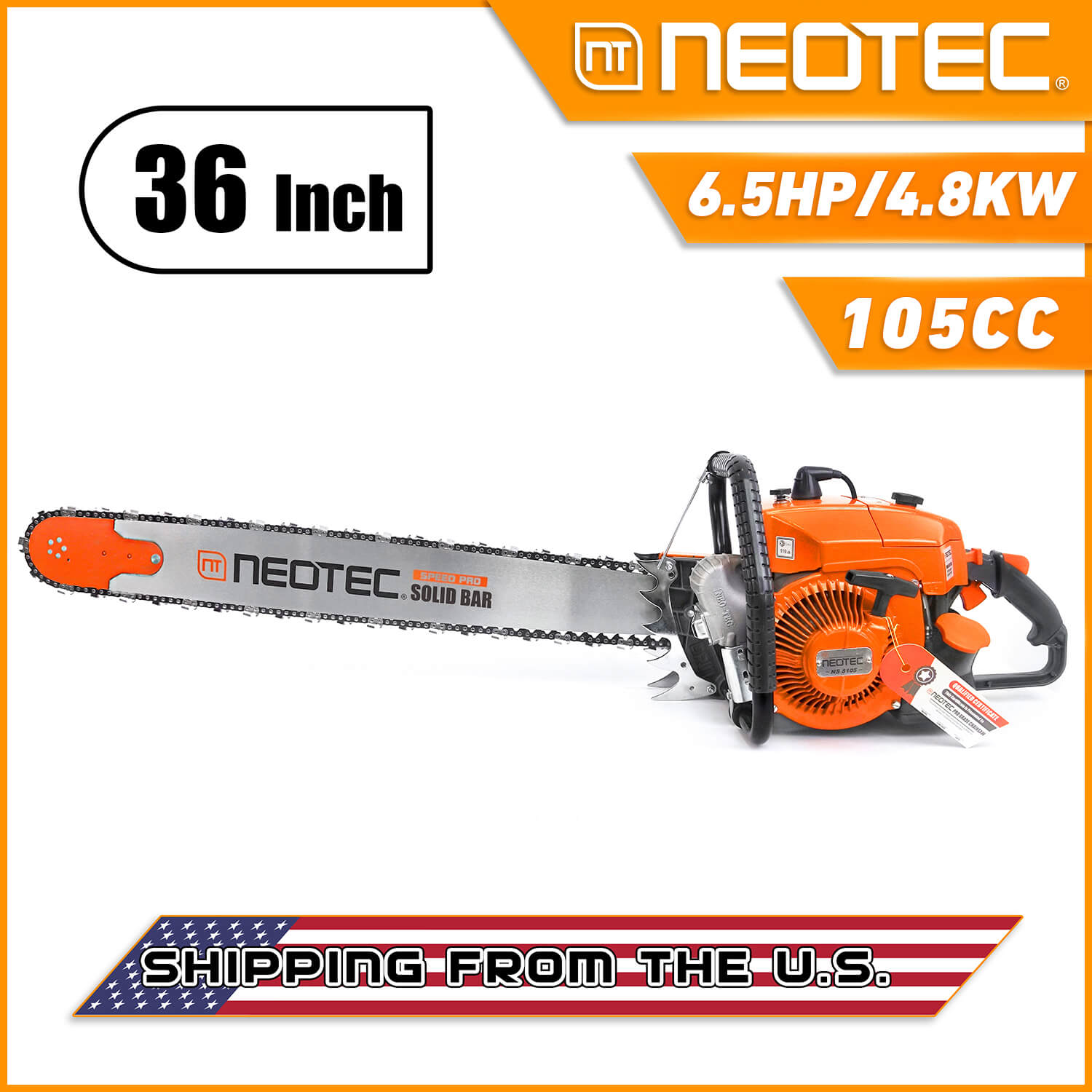 Neo-tec Chainsaw NS8105 105cc 36in 42 36 inch Gas Chainsaw for Milling - NEOTEC CHAINSAW 